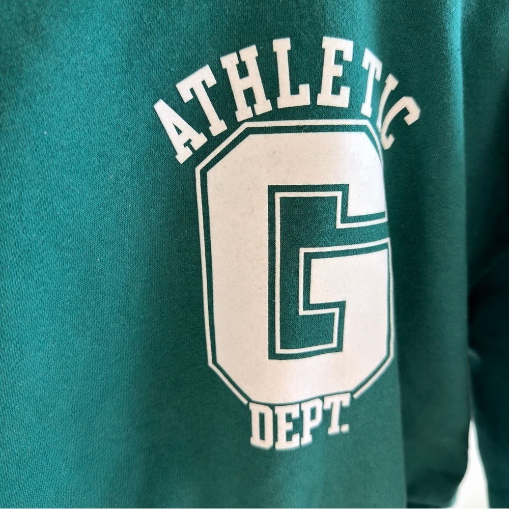 GAP Kids S 6-7 Green Athletic Dept Cropped Hoodie Sweatshirt - Picture 4 of 10